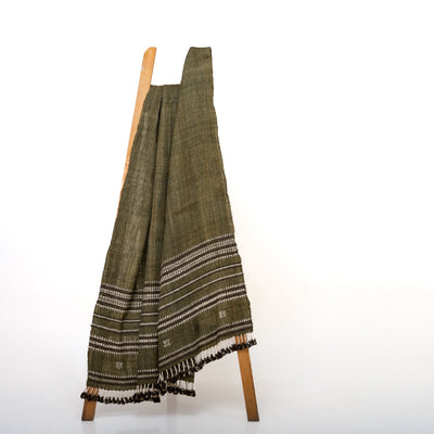 Vintage Woolen Throw Olive Sofa Blanket Indian Coverlet Green Bedspread Sofa Cover Olive Bed Runner New Home Gift Ideas - GARNET